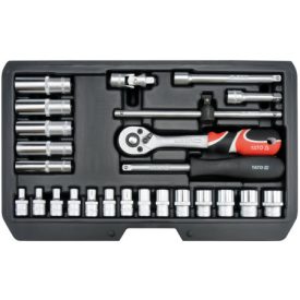 Sada nástrčných kľúčov YATO 25 kusov 1/4" 3,5-14 mm CrV   Sada nástrčných kľúčov YATO 25 kusov 1/4" 3,5-14 mm CrV