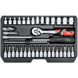 Sada nástrčných kľúčov YATO 38 kusov 1/4" 3,5-14 mm CrV   Sada nástrčných kľúčov YATO 38 kusov 1/4" 3,5-14 mm CrV