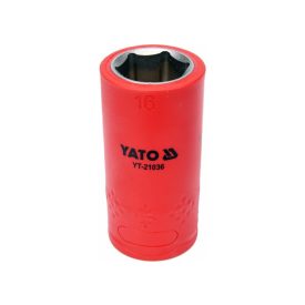 YATO Nástrčný kľúč izolovaný 1/2" 16 mm 1000 V CrV   YATO Nástrčný kľúč izolovaný 1/2" 16 mm 1000 V CrV