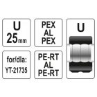 YATO Krimpovacia vložka YT-21735 pre krimpovacie kliešte typu U 25 mm