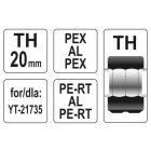 YATO Krimpovacie vložky YT-21735 pre krimpovač TH-typ 20 mm
