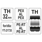 YATO Krimpovacia vložka YT-21735 pre krimpovaciu pištoľ typ TH 32 mm