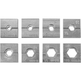 Sada čeľustí lisu YATO 8 dielov 10-120 mm pre hydraulický lis YT-22860   Sada čeľustí lisu YATO 8 dielov 10-120 mm pre hydraulický lis YT-22860