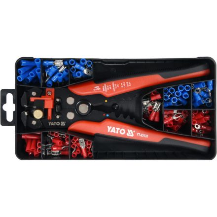 YATO Krimpovacia kliešte 205 mm/0,2-6,0 mm2 a sada 190 káblových koncoviek