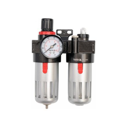 YATO Pneumatický vzduchový filter s regulátorom tlaku a nádržkou na tuk 1/4" 90 cm3