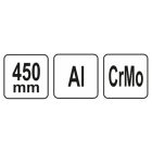 YATO Jednoručná rúrková kľúč 2,5" 450 mm alu