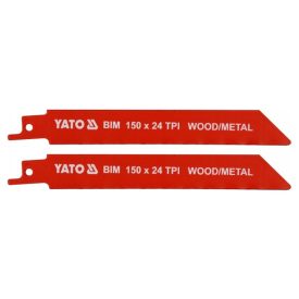 YATO Pílové listy na sabresovú pílu 150 mm/24TPI bimetal (2 ks)   YATO Pílové listy na sabresovú pílu 150 mm/24TPI bimetal (2 ks)