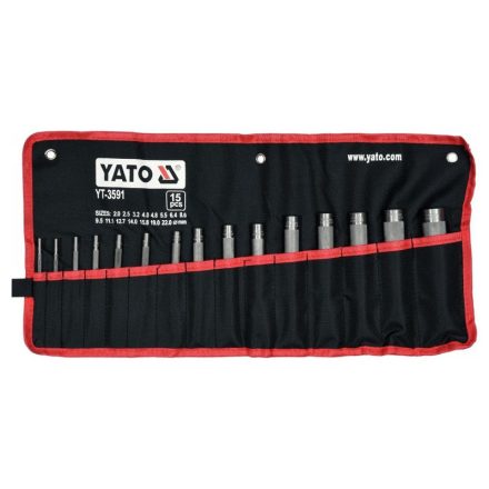 Sada dierovačov YATO 15 kusov 2-22 mm