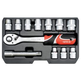 YATO sada nástrčných kľúčov 12 dielov 1/2" 10-24 mm CrV   YATO sada nástrčných kľúčov 12 dielov 1/2" 10-24 mm CrV