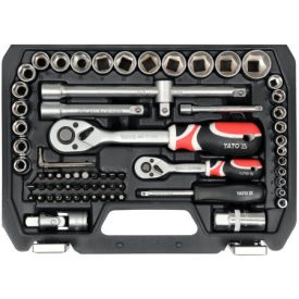 Sada nástrčných kľúčov YATO 72 kusov 1/4", 1/2" CrV   Sada nástrčných kľúčov YATO 72 kusov 1/4", 1/2" CrV