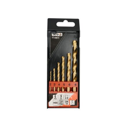 YATO Sada skrutkovacích vrtákov 6 ks 2-8 mm HSS-TiN