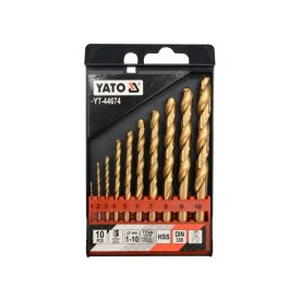 YATO Súpravový vrták 10 dielny 1-10 mm HSS-TiN YATO Súpravový vrták 10 dielny 1-10 mm HSS-TiN