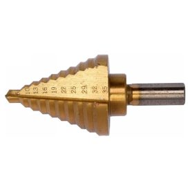 YATO Stupňový vrták 6-35 mm 10 stupňov HSS nitrid titánu   YATO Stupňový vrták 6-35 mm 10 stupňov HSS nitrid titánu