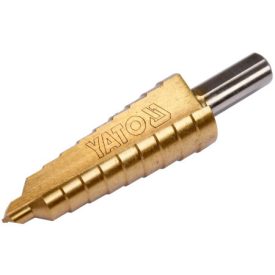 YATO Stupňový vrták 6-20 mm 10 stupňov HSS nitrid titánu   YATO Stupňový vrták 6-20 mm 10 stupňov HSS nitrid titánu