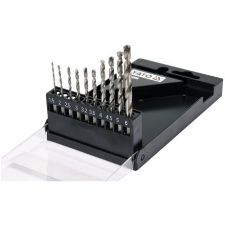 YATO Sada vrtákov na špirálu s bitovým uchopením 10 kusov 1,5-6 mm HSS 6542