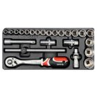 Sada nástrčných kľúčov YATO 24 kusov 1/2" 10-32 mm CrV (vložka do zásuvky)
