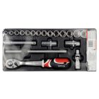 Sada nástrčných kľúčov YATO 24 kusov 1/2" 10-32 mm CrV (vložka do zásuvky)
