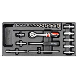 Sada nástrčných kľúčov YATO 25 kusov 1/4" 3,5-14 mm CrV (vložka do zásuvky)   Sada nástrčných kľúčov YATO 25 kusov 1/4" 3,5-14 mm CrV (vložka do zásuvky)