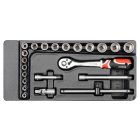 Sada nástrčných kľúčov YATO 22 kusov 3/8" 6-22 mm CrV (vložka do zásuvky)