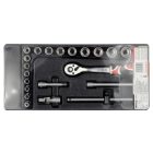 Sada nástrčných kľúčov YATO 22 kusov 3/8" 6-22 mm CrV (vložka do zásuvky)