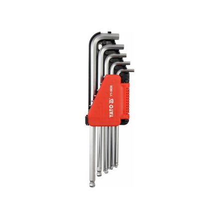 YATO súprava imbusových kľúčov s dlhou guľovou hlavou 12 kusov 1/16"-3/8" CrV