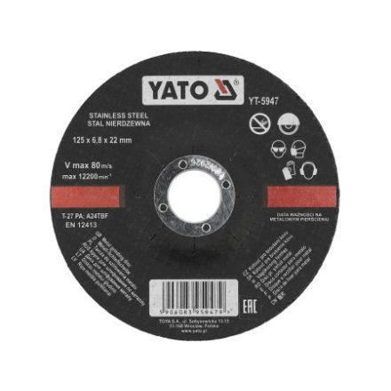 YATO Čistiaci kotúč na kov 125 x 6,8 x 22,2 mm inox