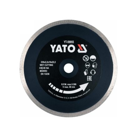 YATO Diamantový rezací kotúč 230 x 2,2 x 10 x 22,2 mm nepretržitý
