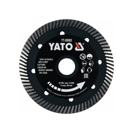 YATO Diamantový rezací kotúč 125 x 1,3 x 10 x 22,2 mm turbínový