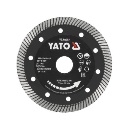 YATO Diamantový rezací kotúč 125 x 1,3 x 10 x 22,2 mm turbínový