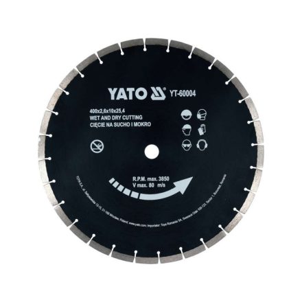 YATO Diamantový kotúč na rezanie 400 x 3,6 x 10,0 x 25,4 mm segmentovaný