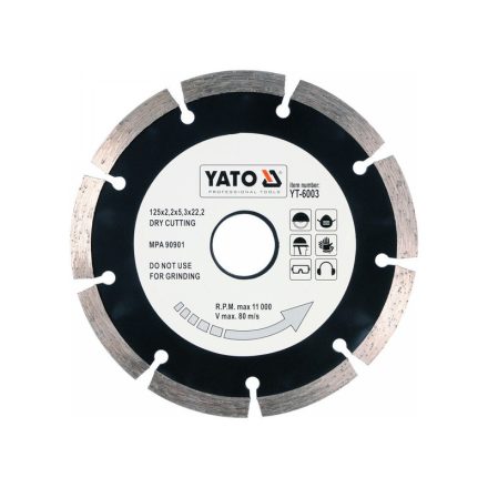 YATO Diamantový rezací kotúč 125 x 2,2 x 8,0 x 22,2 mm segmentovaný