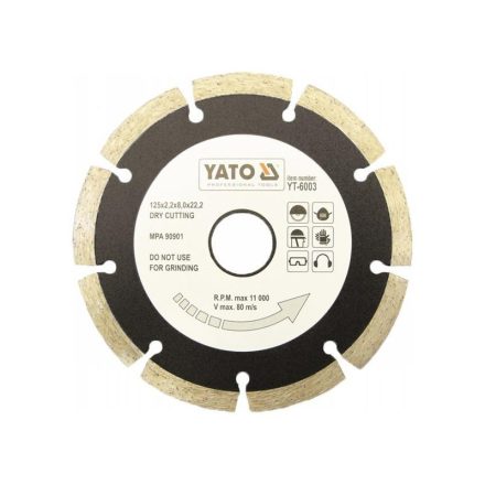 YATO Diamantový rezný kotúč 180 x 2,5 x 8,0 x 22,2 mm segmentovaný