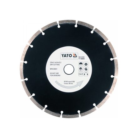 YATO Diamantový rezný kotúč 230 x 2,7 x 8,0 x 22,2 mm, segmentovaný