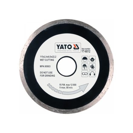 YATO Diamantový rezný kotúč 115 x 2,1 x 5,3 x 22,2 mm nepretržitý