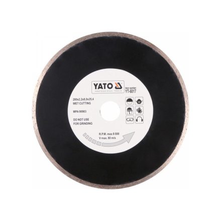 YATO Diamantový rezací kotúč 200 x 2,2 x 5,3 x 25,4 mm nepretržitý