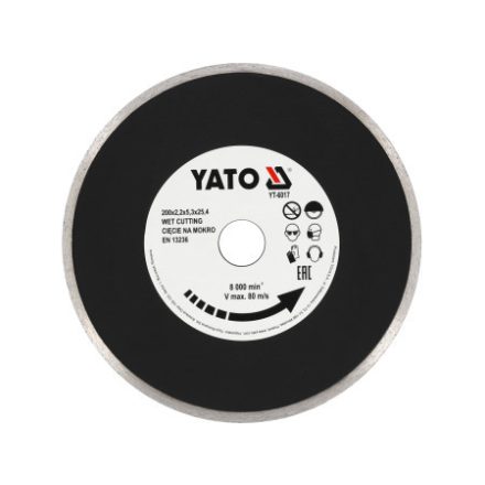 YATO Diamantový rezací kotúč 200 x 2,2 x 5,3 x 25,4 mm nepretržitý