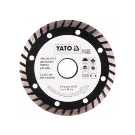 YATO Diamantový rezací kotúč 115 x 2,4 x 8,0 x 22,2 mm turbo   YATO Diamantový rezací kotúč 115 x 2,4 x 8,0 x 22,2 mm turbo