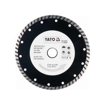 YATO Diamantový rezací kotúč 180 x 2,8 x 8,0 x 22,2 mm turbo