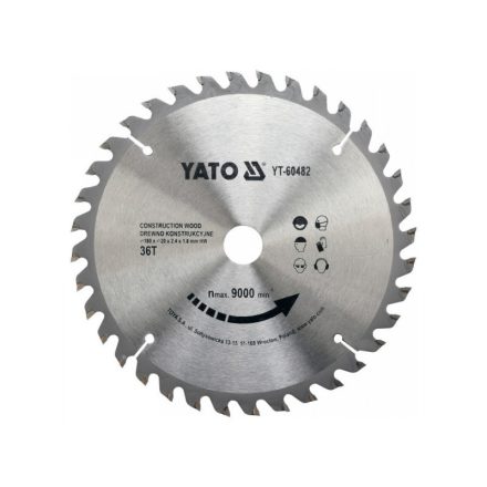 YATO Pílací kotúč na drevo 180 x 20 x 1,8 mm / 36T
