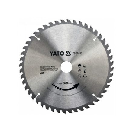 YATO Pilový kotúč pre drevo 250 x 30 x 1,8 mm / 48T