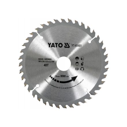YATO Pílový kotúč na drevo 190 x 30 x 3,2 mm / 40T