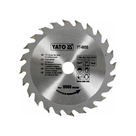 YATO Pílací kotúč na drevo 130 x 16 x 2,0 mm / 24T