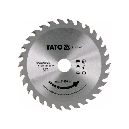 YATO Pílový kotúč na drevo 140 x 20 x 2,0 mm / 30T