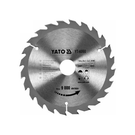 YATO Pílový kotúč na drevo 184 x 30 x 2,2 mm / 24T