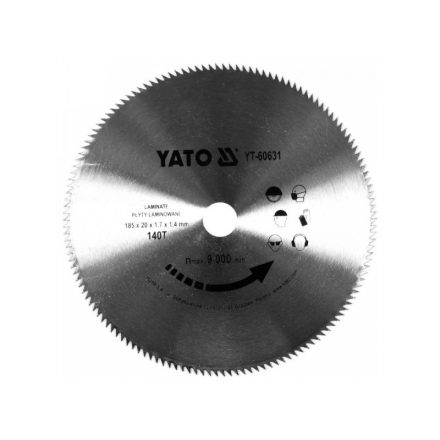 YATO Pílací kotúč pre laminátové podlahy 185 x 20 x 1,4 mm / 140T