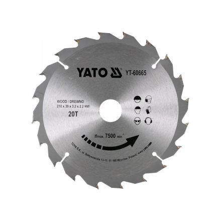 YATO Pílka na drevo 210 x 30 x 2,2 mm / 20T