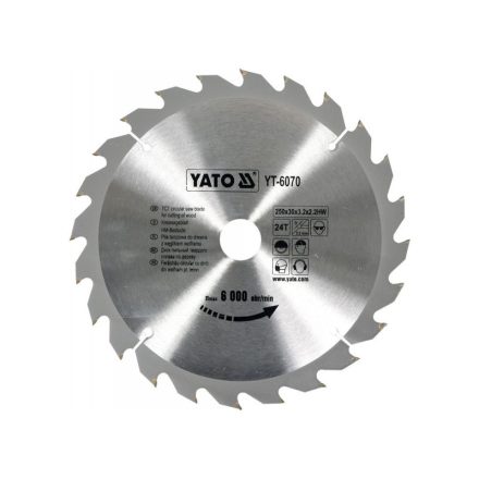 YATO Pílový kotúč na drevo 250 x 30 x 2,2 mm / 24T