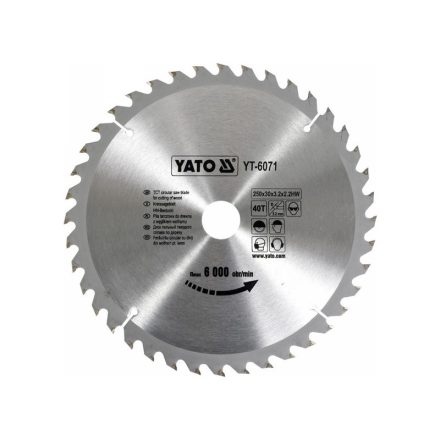 YATO Pílový kotúč na drevo 250 x 30 x 2,2 mm / 40T