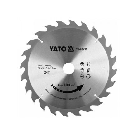 YATO Pílový kotúč na drevo 255 x 30 x 2,0 mm / 24T