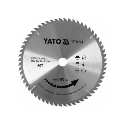 YATO Pílací kotúč na drevo 305 x 30 x 2,0 mm / 60T